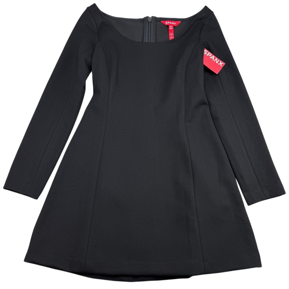 Nwt Spanx Ponte Black Long Sleeve Mini Dress Size Xs — image 4 of 8